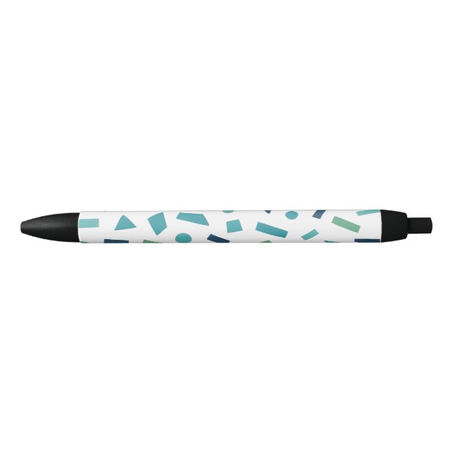 Caneta Preta Padrão Geométrico Retroativo - Design de Estilo Me (Frente)