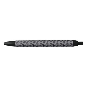 Caneta Preta Padrão Leopardo Guepardo Cinza Escuro Preto