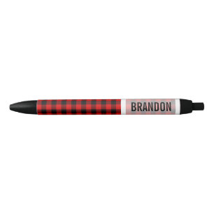 Caneta Preta Padrão Personalizado de Lumberjack de Buffalo Pre