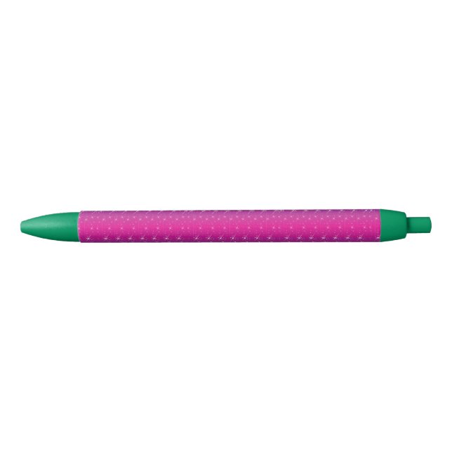 Caneta Preta Padrão Rosa Estrela (Frente)
