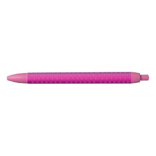 Caneta Preta Padrão Rosa Estrela