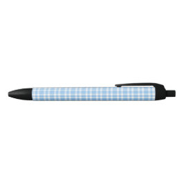 Caneta Preta Padrão Xadrez Azul Branco