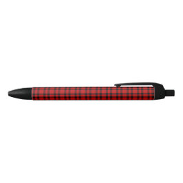 Caneta Preta Padrão Xadrez Vermelho Preto