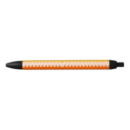 Caneta Preta Padrão Zig Zag Moderno Amarelo, Laranja e Branco