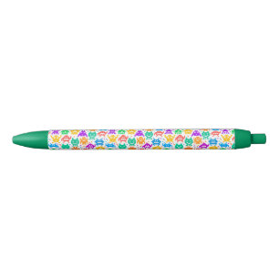 Caneta Preta Padrões de monstros pixelados coloridos fofos