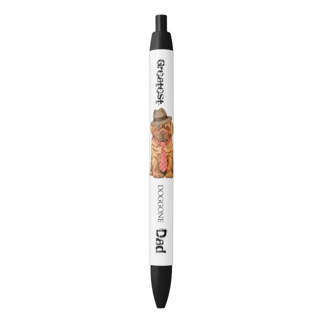 Caneta Preta Pai Dogue de Bordeaux (Frente Vertical)