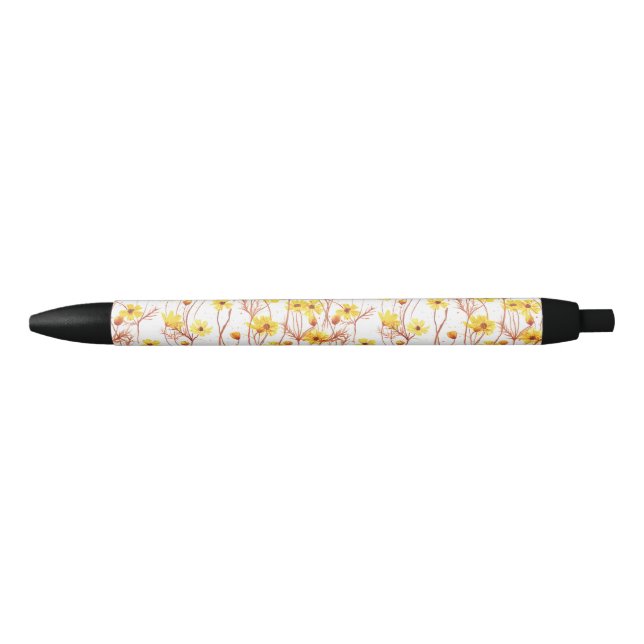 Caneta Preta Painted Yellow Daisies (Frente)