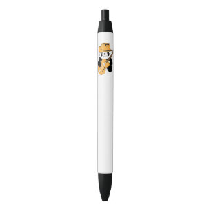 Caneta Preta Panda engraçada com guitarra