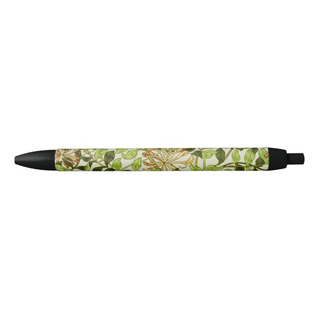 Caneta Preta Papel de Parede Floral Honeysuckle de William Morr (Frente)