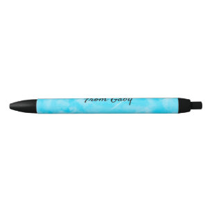 Caneta Preta parabéns simples azul aquarela pintada à mão