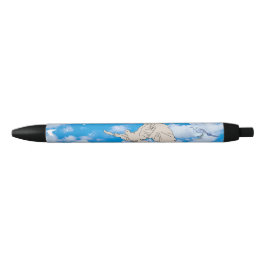 Caneta Preta Pássaro branco Mikitiez céu azul verão praia liber