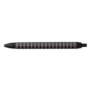 Caneta Preta Pássaro Humino Rosa Pixelado