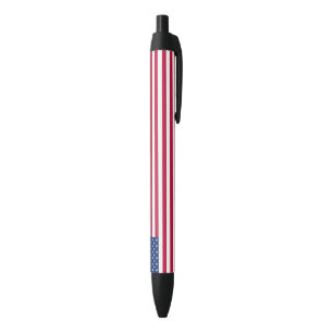 Caneta Preta Patriótica EUA Bandeira Americana Estrelas Strik