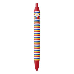 Caneta Preta Patriótica Fofa com Bandeira das Fili