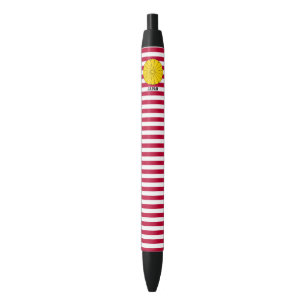 Caneta Preta Patriótica Fofa da Bandeira do Japão