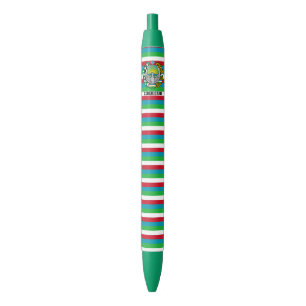 Caneta preta patriótica fofa da bandeira do Uzbequ