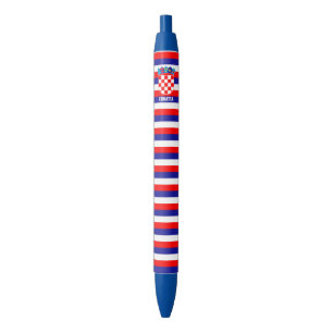 Caneta Preta Patriótico de Bandeira da Croácia