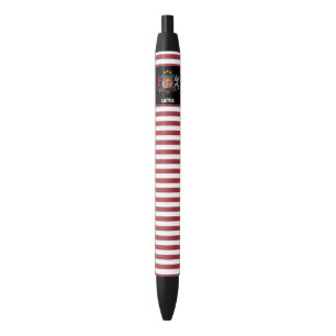 Caneta Preta Patriótico de Bandeira da Letónia