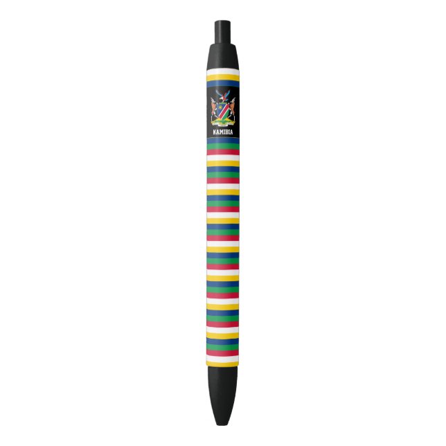 Caneta Preta Patriótico de Bandeira da Namíbia (Frente Vertical)