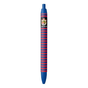 Caneta Preta Patriótico de Bandeira do Liechtenstein