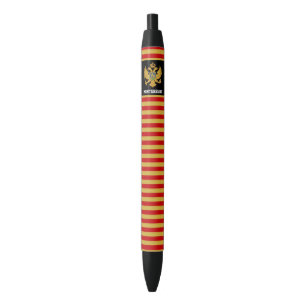 Caneta Preta Patriótico de Bandeira do Montenegro