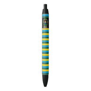 Caneta Preta Patriótico de Bandeira do Ruanda