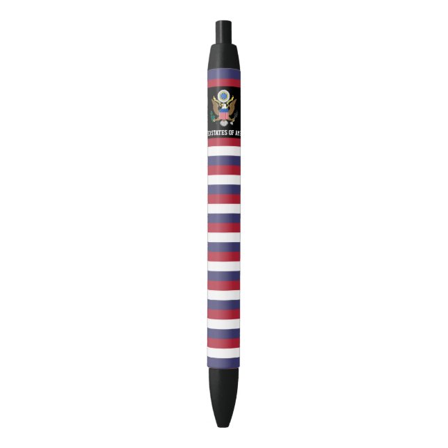 Caneta Preta Patriótico de Bandeira dos Estados Unidos da Améri (Frente Vertical)