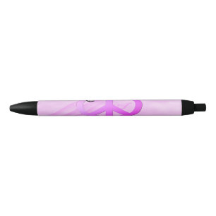 Caneta Preta Paz cor-de-rosa