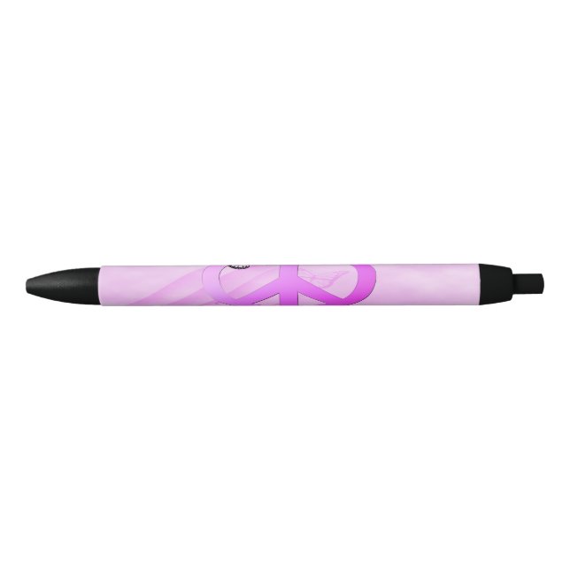 Caneta Preta Paz rosa (Frente)