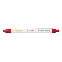 Peace Love Harmony Gold verde vermelho