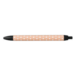 Caneta Preta Peach Polkadot