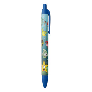 Caneta Preta Peixes dos desenhos animados subaquáticos