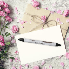 Caneta Preta Pele De Vaca Branca Castanha Como Impressão Monogr