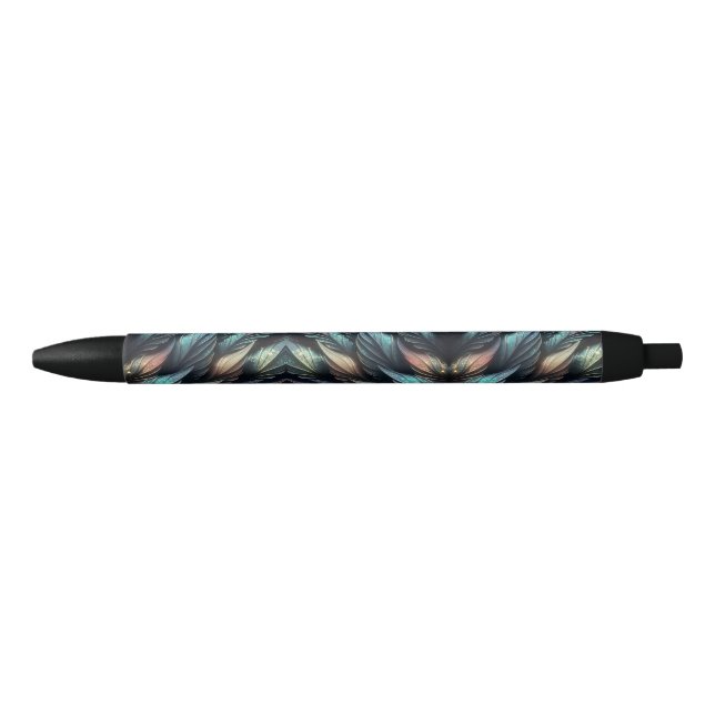 Caneta Preta Penas Mitológicas (Frente)