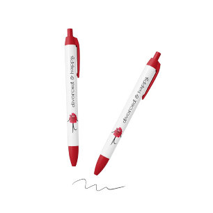Caneta Preta Penônio vermelho