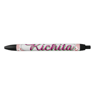 Caneta Preta Personalizado e customizado floral aquarela