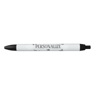 Caneta Preta Personalizável em Branco - Crie o Seu Próprio