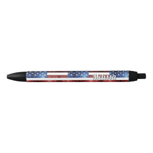 Caneta Preta Personalize brilhos azuis vermelhos dos sparkles