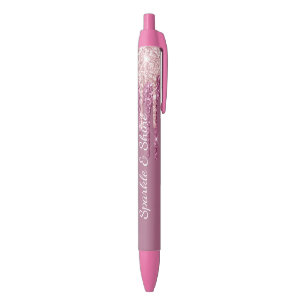 Caneta Preta Pingentes de Sorvete de Brilho de Framboesa Rosa