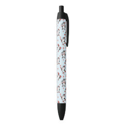 Caneta Preta Pinguim Feriado Cute