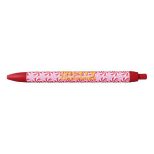Caneta Preta Pink de Natal com hortelã