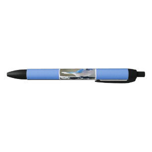 Caneta Preta Pintura Blue Jay - Arte Original para Pássaros