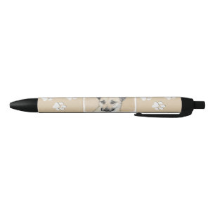 Caneta Preta Pintura Chinook (Orelhas Apontadas) - Arte Canina