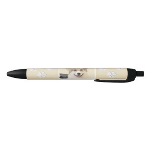 Caneta Preta Pintura de Pembroke Welsh Corgi - Arte Original de