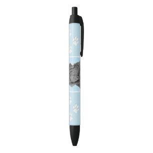 Caneta Preta Pintura em Newfoundland - Arte Cão Original Bonita