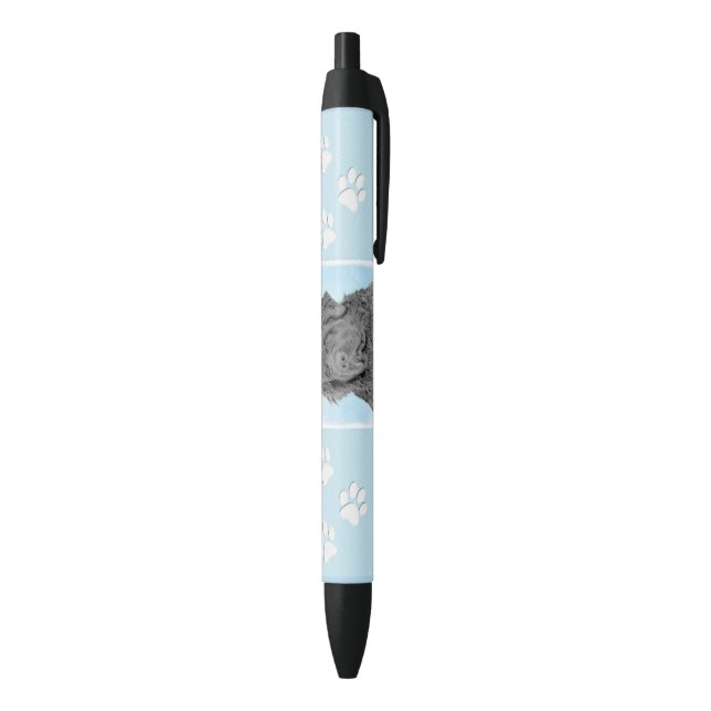 Caneta Preta Pintura em Newfoundland - Arte Cão Original Bonita (parte de inferior (Vertical))