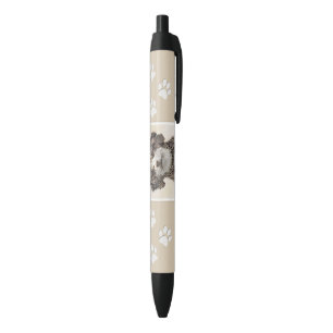 Caneta Preta Pintura Espanhola de Cão-de-Água - Arte Cão Ori
