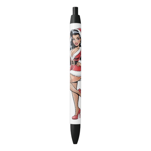 Caneta Preta Pinup Santa Babe (Frente Vertical)