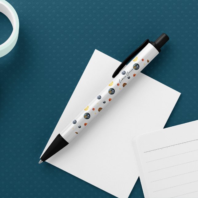 Caneta Preta Planetas Sistema Solar Personalizado (Criador carregado)