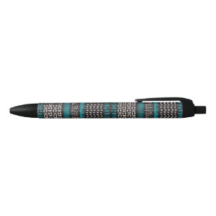 Caneta Preta Pontos negros do Teal branco mancha o padrão Zigza